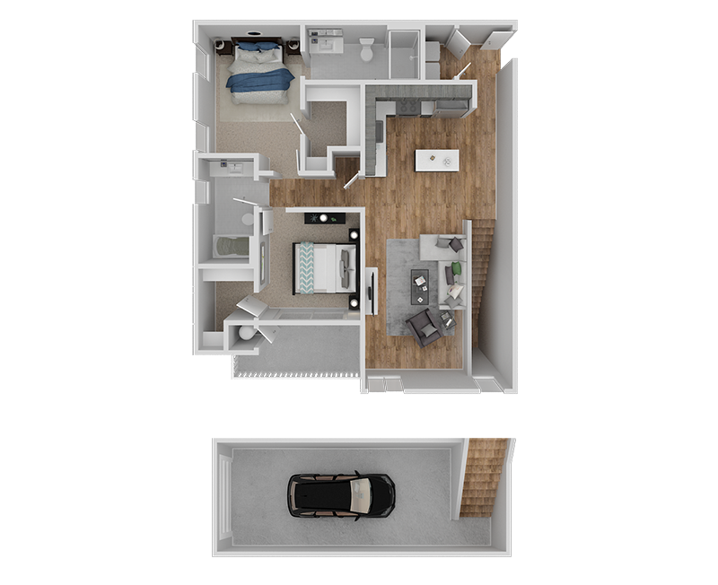 Hub Apartments | Folsom CA |Floorplan | 1073 B2